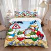 3pcs Donald Duck and Nephew Bedding Set, Including 1 Quilt Cover and 2 Pillow Shams, Without Filling, Soft and Comfortable Home Bedroom S033