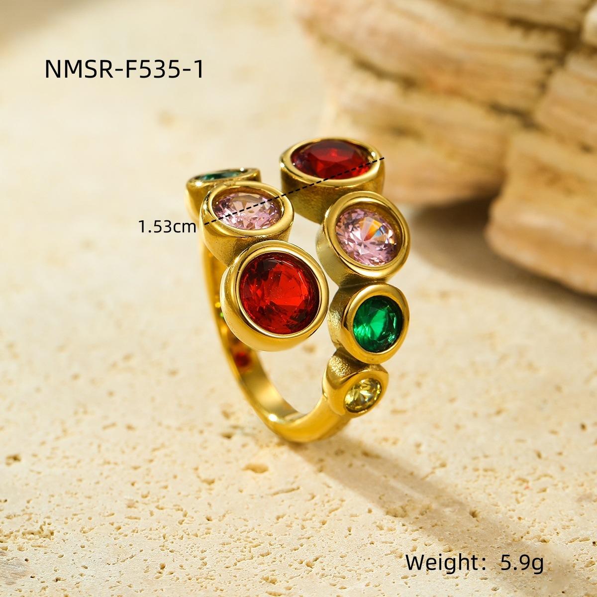 GEMCHIC Women s Stainless Steel Round CZ Ring - Non-Fading Open Ring
