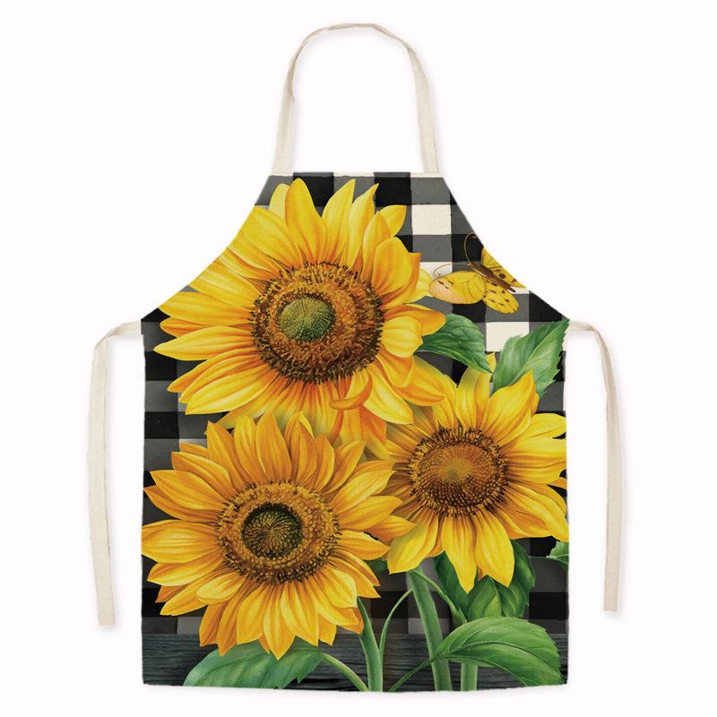 Thanksgiving Sunflower & Pumpkin Oil-Proof Kitchen Apron