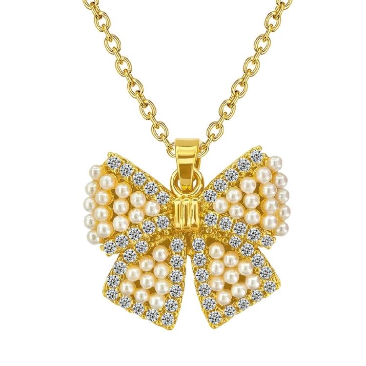 

Comfortable Neck Chain Adjustable Copper Necklace Featuring Delicate Bowknot Starfish And Zircon Embellishments Design