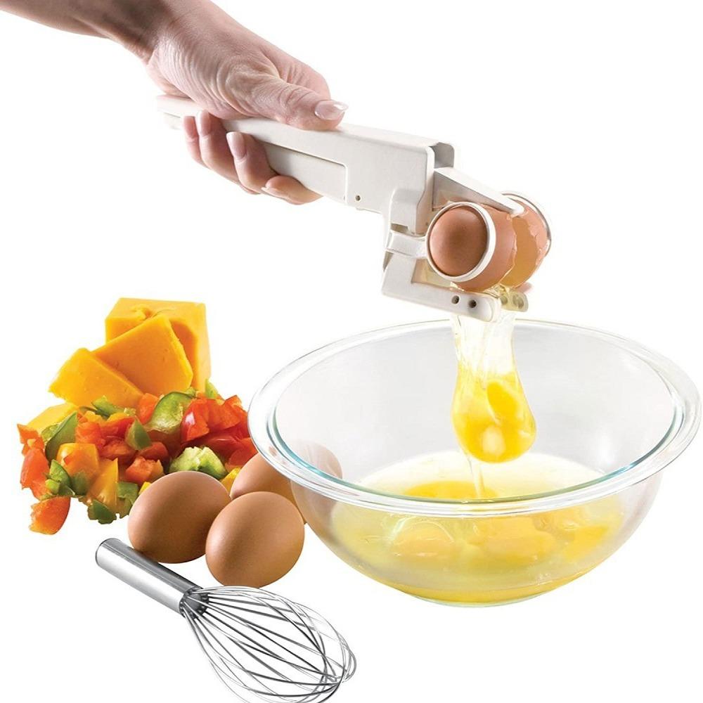 

Plastic Egg Shell Cracker White Egg Opener Creative Egg Separator For Breaking Egg