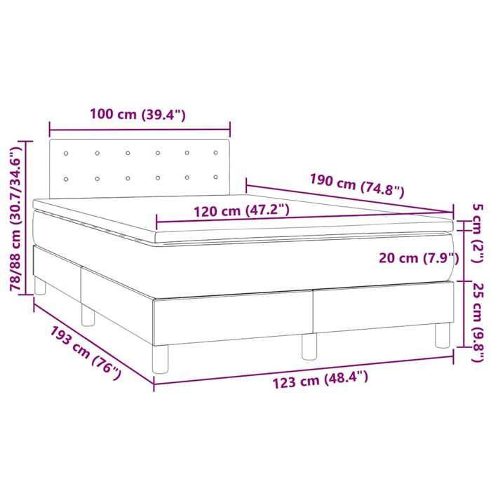 VidaXL Sommier à Lattes de Lit avec Matelas et LED, Lit Rembourré, Lit Double, Lit Adulte de Chambre à Coucher Intérieur, 3270118