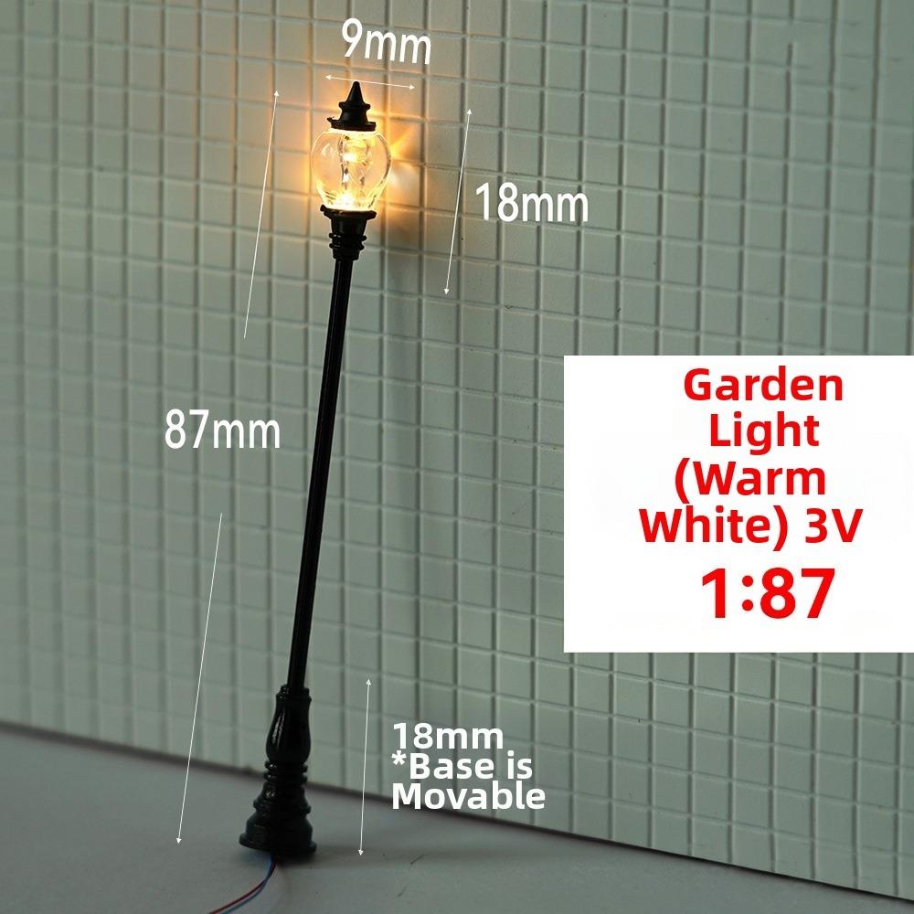 White/Warm Light Sand Table Model Streetlights Plastic Miniature Courtyard Road Lamp Model