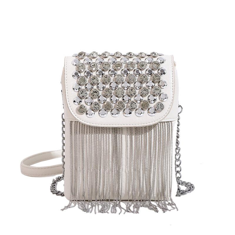 Bags, personalized rivet small bag, 2025 new Korean version fashion, niche and versatile women's chain crossbody small square bag