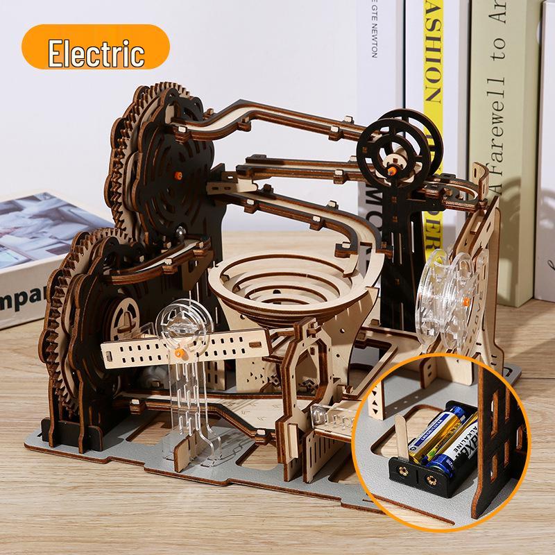 3D Mechanical Rolling Ball Puzzle Model - Educational Wooden Toy for Children