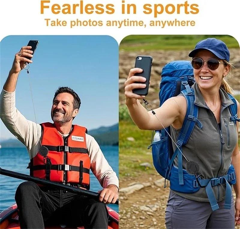 Retractable Anti Theft Outdoor Phone Lanyard For iPhone 18 17 16 15 14 13 Smartphone Anti-lost With Keychain Lanyard Phone Cover