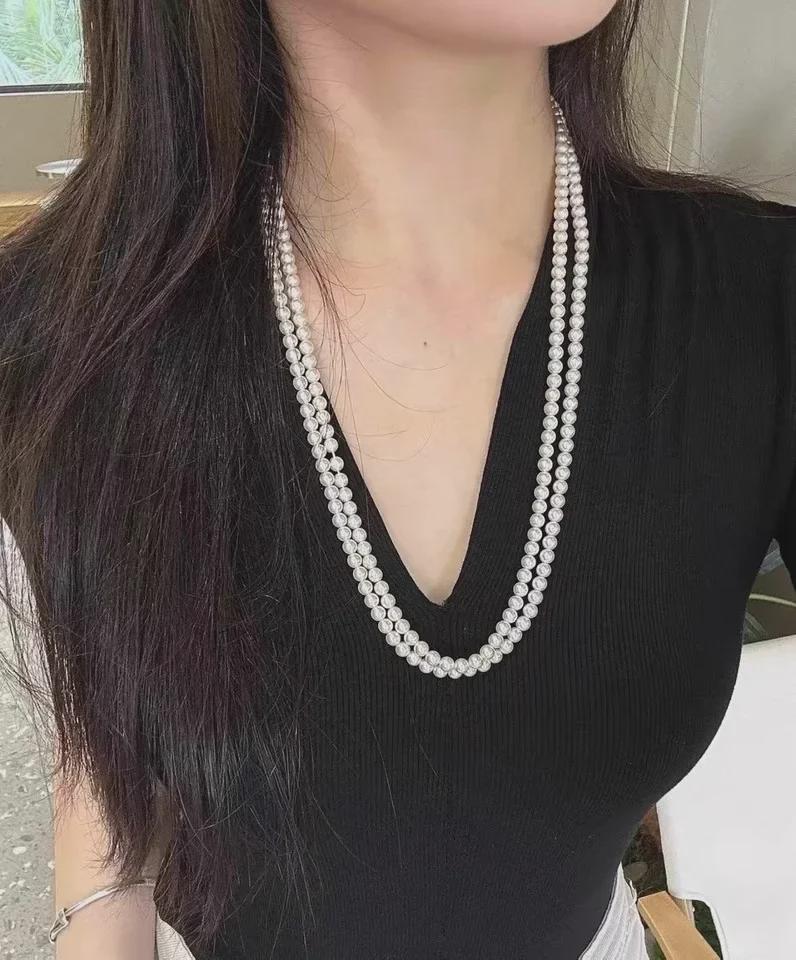 120cm Shijia Pearl Multi-Layered High-Gloss Long Necklace