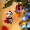 10pc Christmas Hat Pig Decoration Lovely Cartoon Pig Car Pendant Hanging Decoration for XmasTree Pendant Home Party Gift