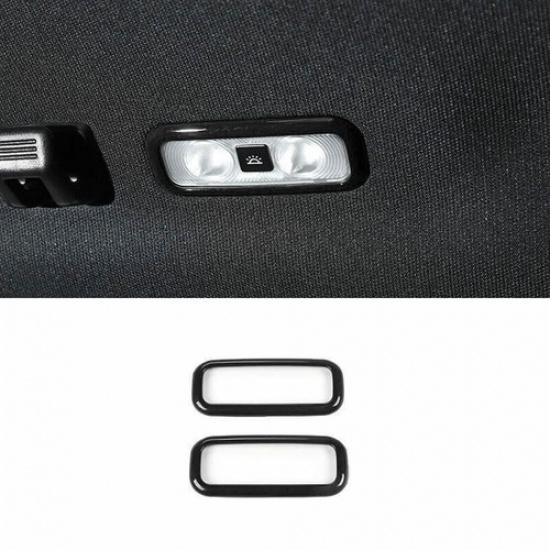 Rear Reading Lamp Switch Cover Trim 2PCS For Ford F-150 2015- Bright Black