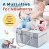 Soft Thick Felt Baby Storage Basket Multi Pocket Diaper Caddy Newborn Essentials Nursery Organizer