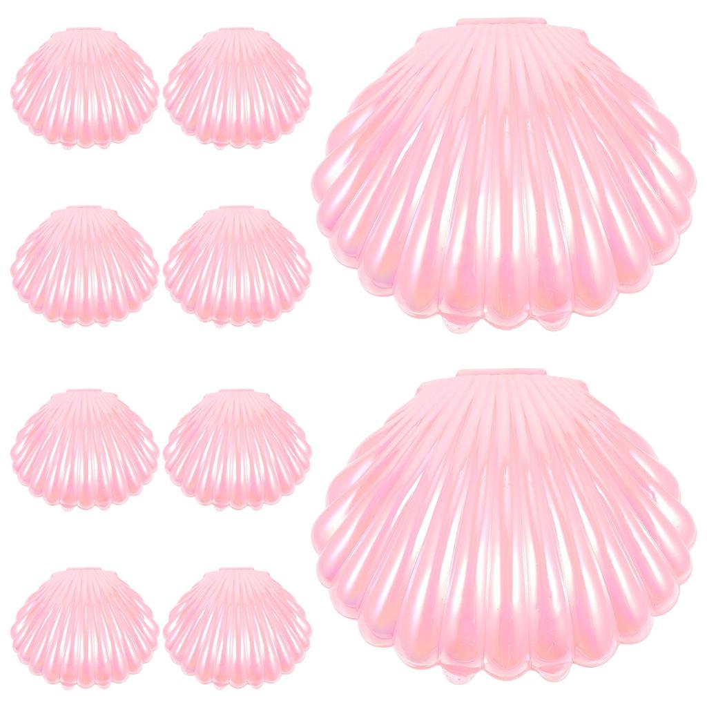 10pcs Plastic Shell Candy Boxes Biscuit Treats Holder MakeUp Jewelry Storage Boxes Baby Shower Wedding Birthday Party Favor