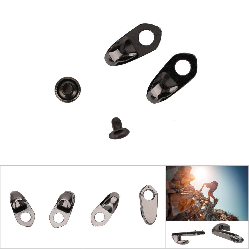 20Set Alloy Boot Lace Hooks Lace Fittings with Rivets for Repair Camp Hike Climb Accessories