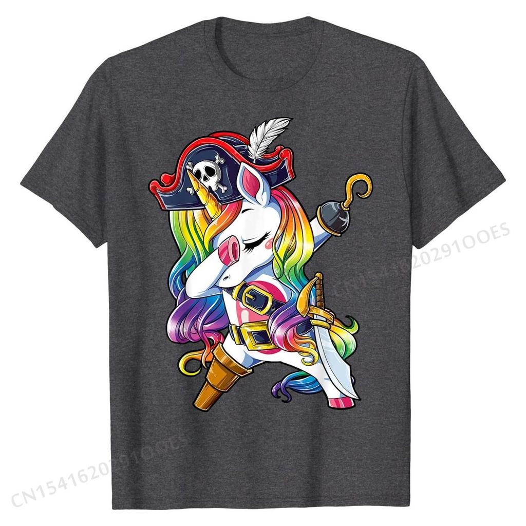 Dabbing Unicorn Pirate Roger Costume Kids Girls Boys T-Shirt Tops Shirt Cute Printed On Cotton Men's T Shirt