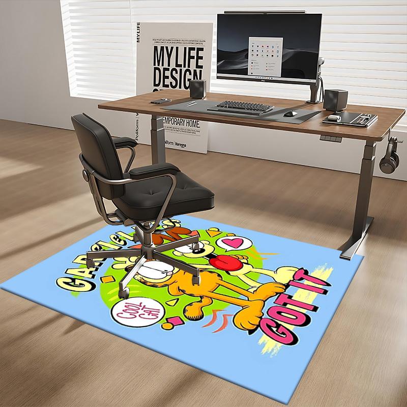 1pc Garfield's Got It! Cool Cat Office Chair Mat - Anime Cartoon Design, Non-Slip Carpet for Home Decor, Gaming Room, Dormitory Flooring.Q076