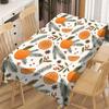 1pc Autumn Fruit Print Tablecloth, 152.4*218.44 Cm, Polyester Easy Clean Holiday Decoration for Parties Restaurants and Various Occasions, Restaurant 