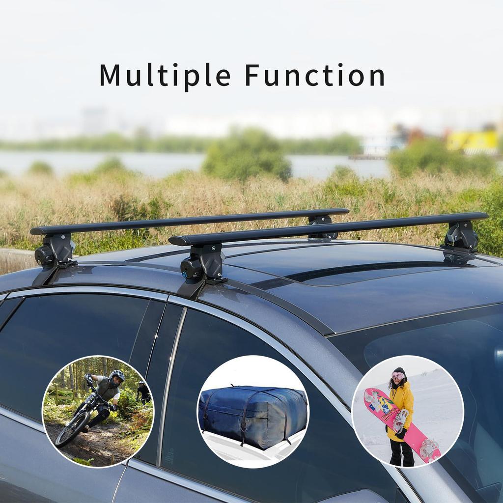 Universal Aluminum Alloy Sedan Roof Rack - Compatible with Luggage & Bicycle Racks