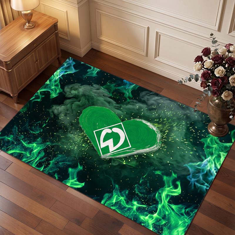 Werder Bremen Fußball Print Kristall-Samt Teppich, Bequemer Wasserabsorbierender Rutschfester Innenboden Teppich