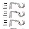 4PCS Curtain Rod Bracket Adjustable Heavy Duty Curtain Rod Wall Bracket Hooks with Installation Screws