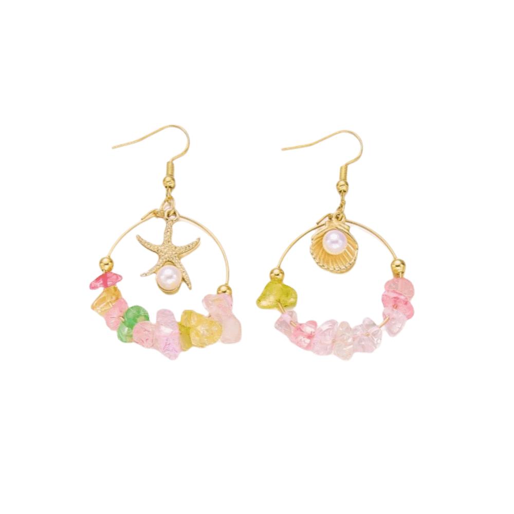 Tassel Starfish Dangle Earrings Bead Drop Earrings Fashion Jewelry Irregular Earrings Party