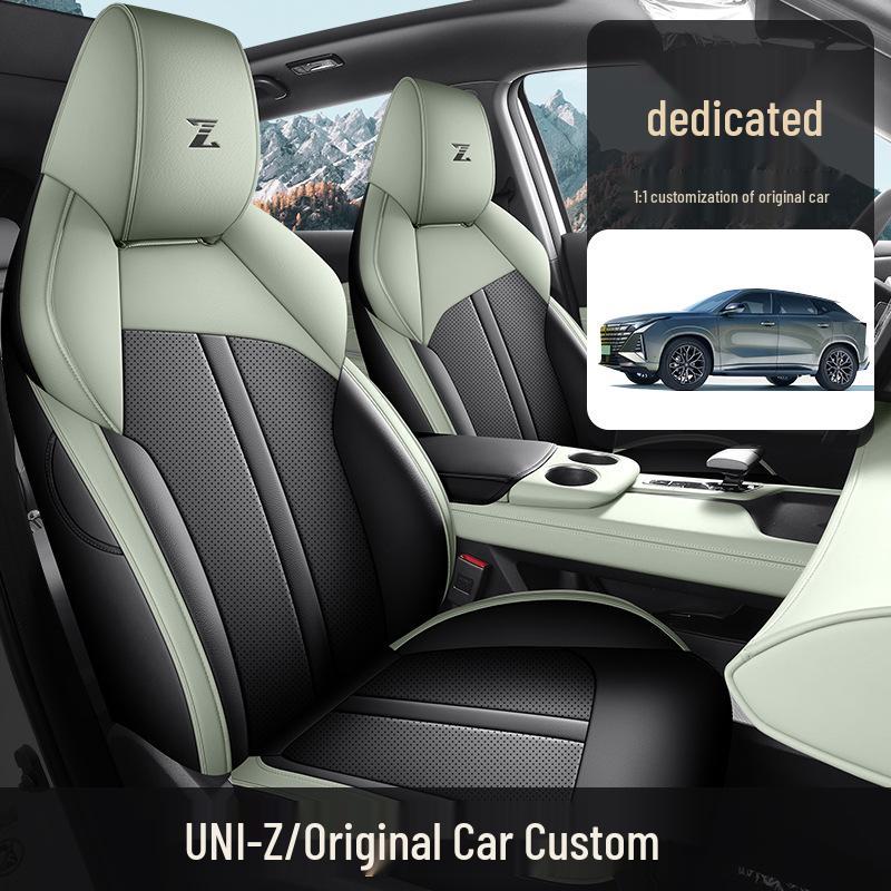 UNI-Z Car Seat Cushion Set: New Model, Premium Leather, Universal Fit for All Seasons