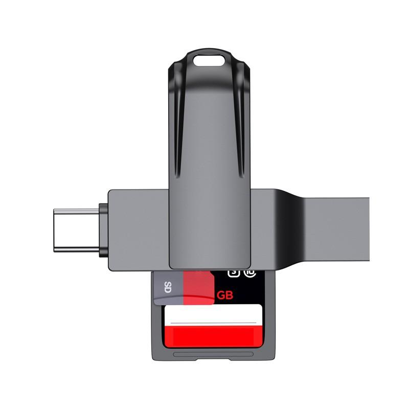 Lettore Di Schede USB Portatile Con Portachiavi – Trasferimento 480Mbps, Compatibile Con PC, Auto E Casa (Alluminio+ABS)