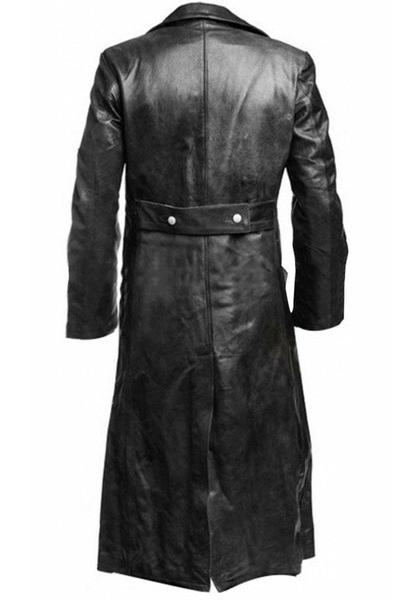 New popular autumn and winter retro leather men's medieval coat