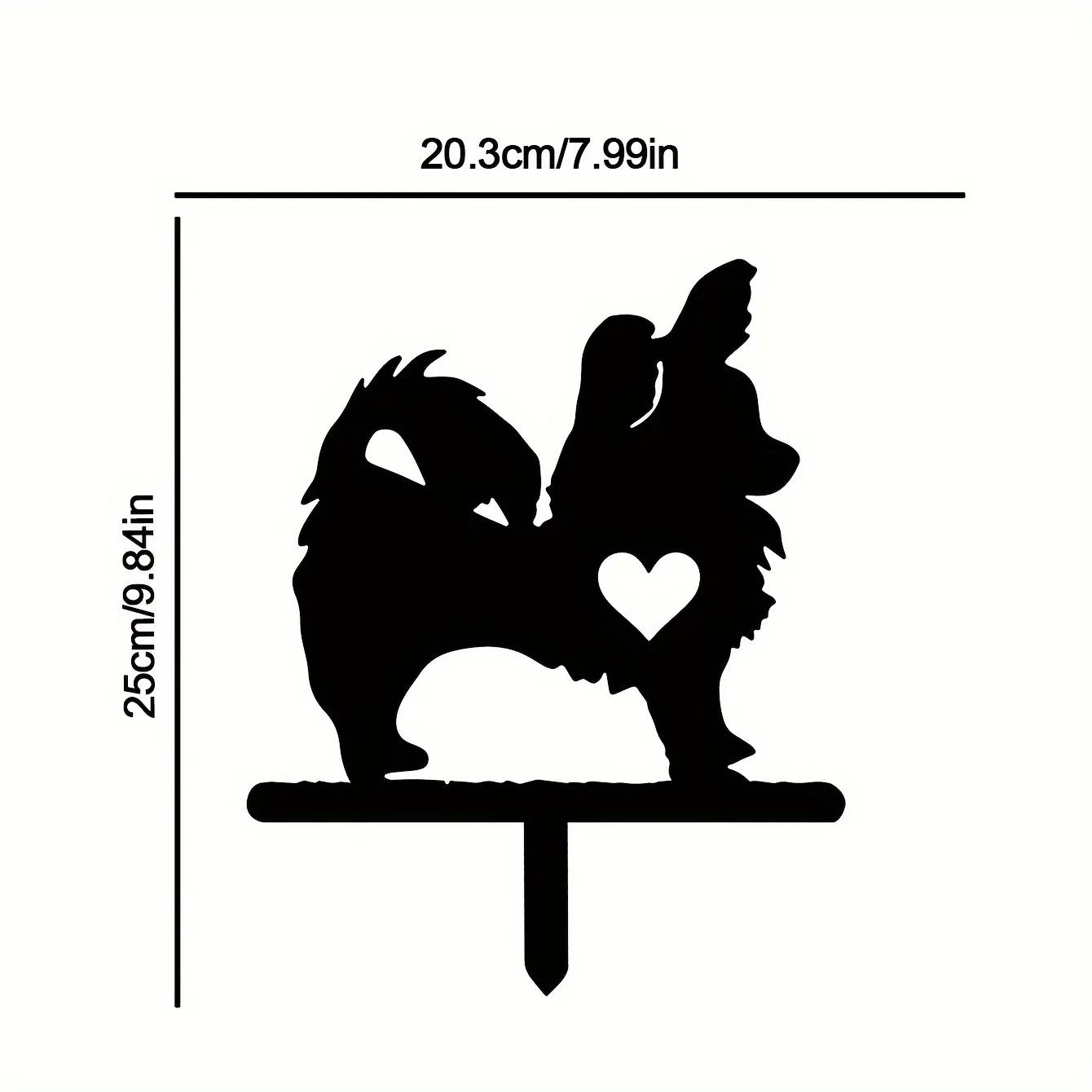 

Красивый металлический знак для садового столба для померанских собак и декоративный силуэт для двора и улицы для поминовения домашних животных бежевый