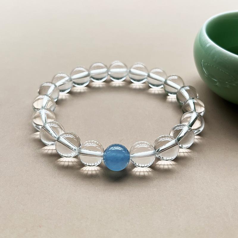 Natural Crystal Zircon Beaded Bracelet Niche Design Simple Fashion Versatile Light Luxury High Sense Exquisite Jewelry Women
