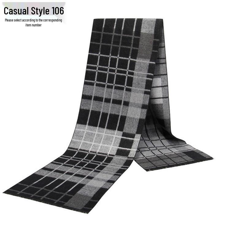 Men's Autumn & Winter Plaid Imitation Cashmere Scarf - Warm & Thick Custom Design