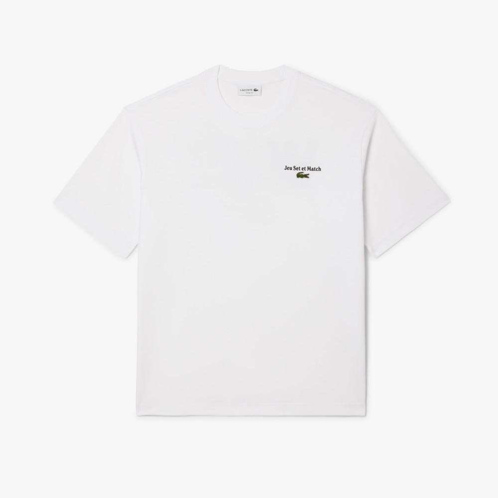 Lacoste Men's Lettering Graphic Loose Fit Short Sleeve T-Shirt TH5950-55N001