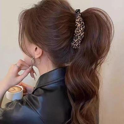 2Pcs Vintage Leopard Print Dot Plaid Banana Hair Clip For Women Girls Sweet Hair Accessories Gift
