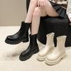 Martin Boots Women's Short Boots Thick-soled Women's Small Summer and Autumn Boots Medium Boots Chelsea Cigarette Boots Are Comfortable and Lightweigh