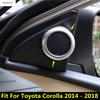 Pillar A Speaker Ring Circle Audio Loudspeaker Frame Cover Trim ABS Matte Interior Accessories For Toyota Corolla 2014 - 2018