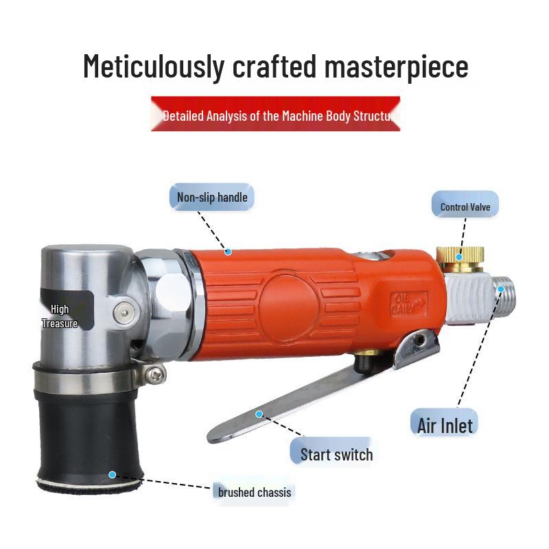 Gaobao 30mm Lightweight Elbow Pneumatic Sander & Eccentric Polisher Grinder