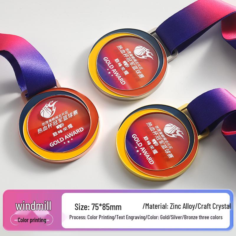 Children s Sports Metal Acrylic Medals for Kindergarten Basketball and Football Awards