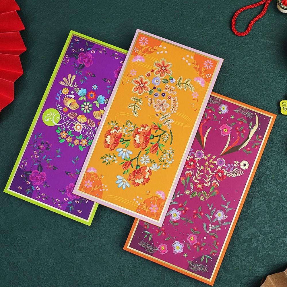 6Pcs Paper Traditional Red Pocket Cartoon Celebrating Red Packets Lucky Money Packets Birthday