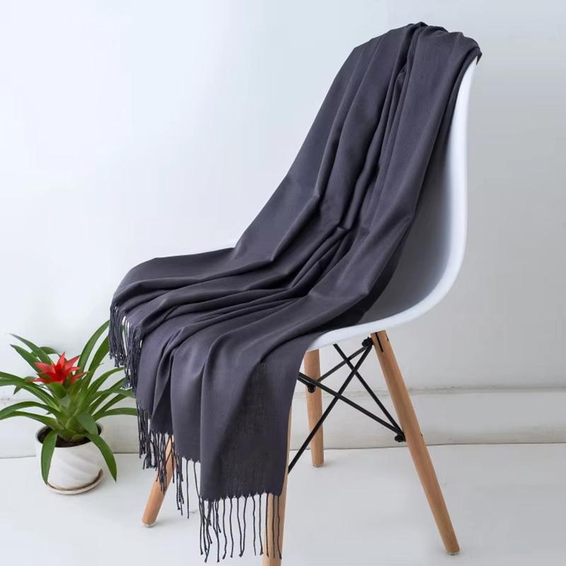 Luxury Design Brand Solid Women Cashmere Scarf Autumn Winter Warm Shawls Wraps  Men's Pashmina Tassel Scarves Female Foulard