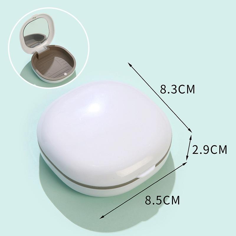 1Pcs Magnetic Cover Fake Teeth Denture Storage Case With Mirror Retainer Box Mouth Guard Aligner Braces Container Organizer