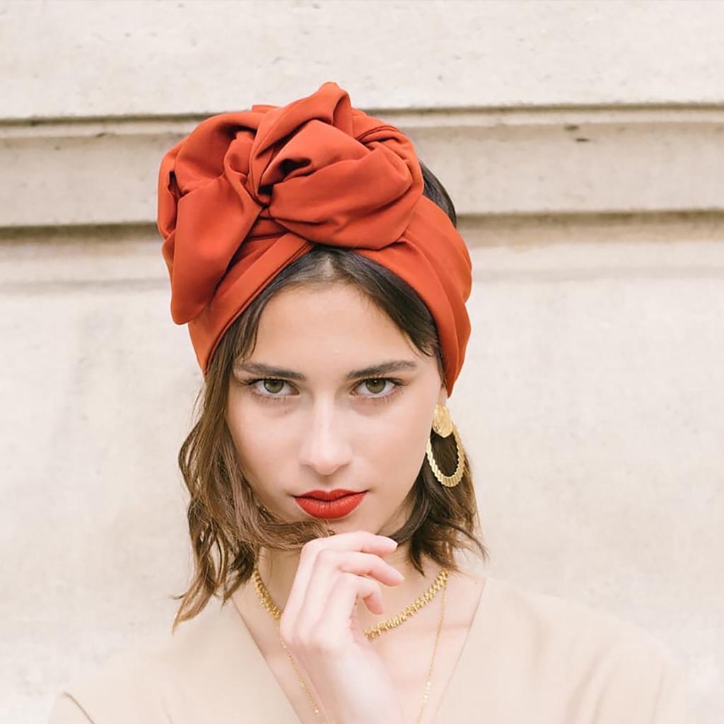 Vintage Weicher Französischer Turbanhut Mode Damen Bandana Stirnband Damen Haarabdeckung Kappe Damen Kopfwickel Muslimisches Kopftuch Mütze