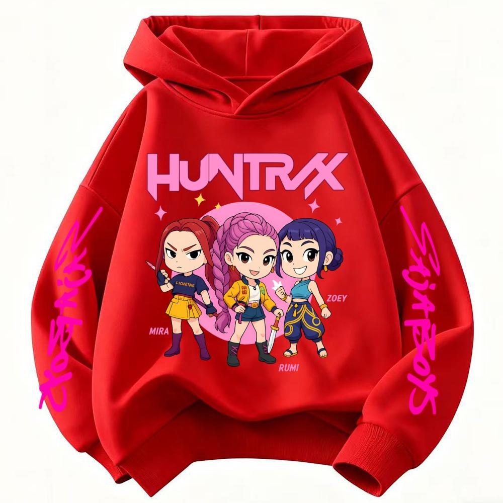 Kpop Demon Hunter Hoodies Kids Kawaii Rumi Mira Zoey Sweatshirt Girls Boys Winter Pullover Long Sleeves Children Clothes