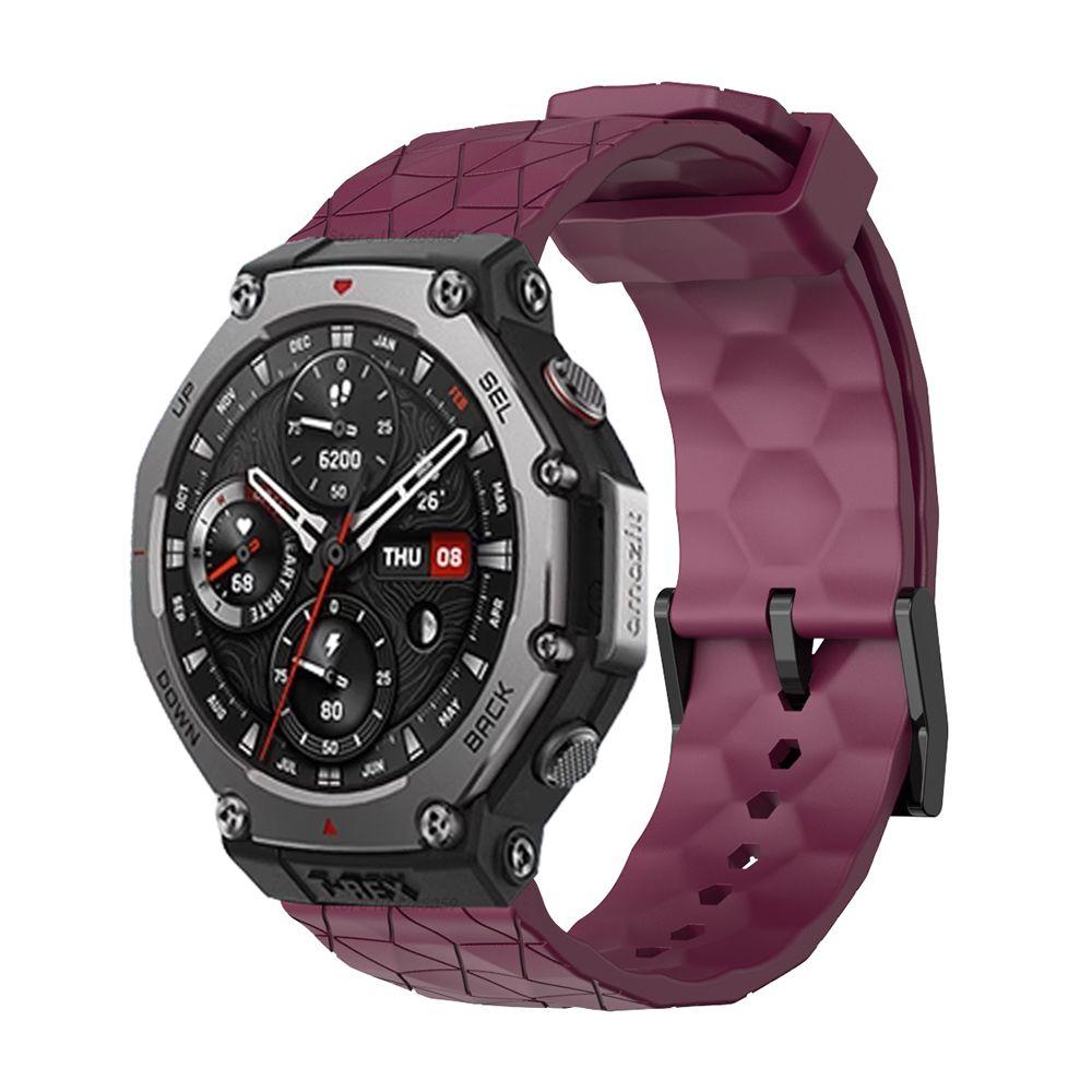 

Силиконовый ремешок для умных часов Amazfit T-Rex 3, спортивный сменный браслет для Amazfit T rex 3 с футбольным узором, браслет Correa For Amazfit T-Rex 3 вино красного