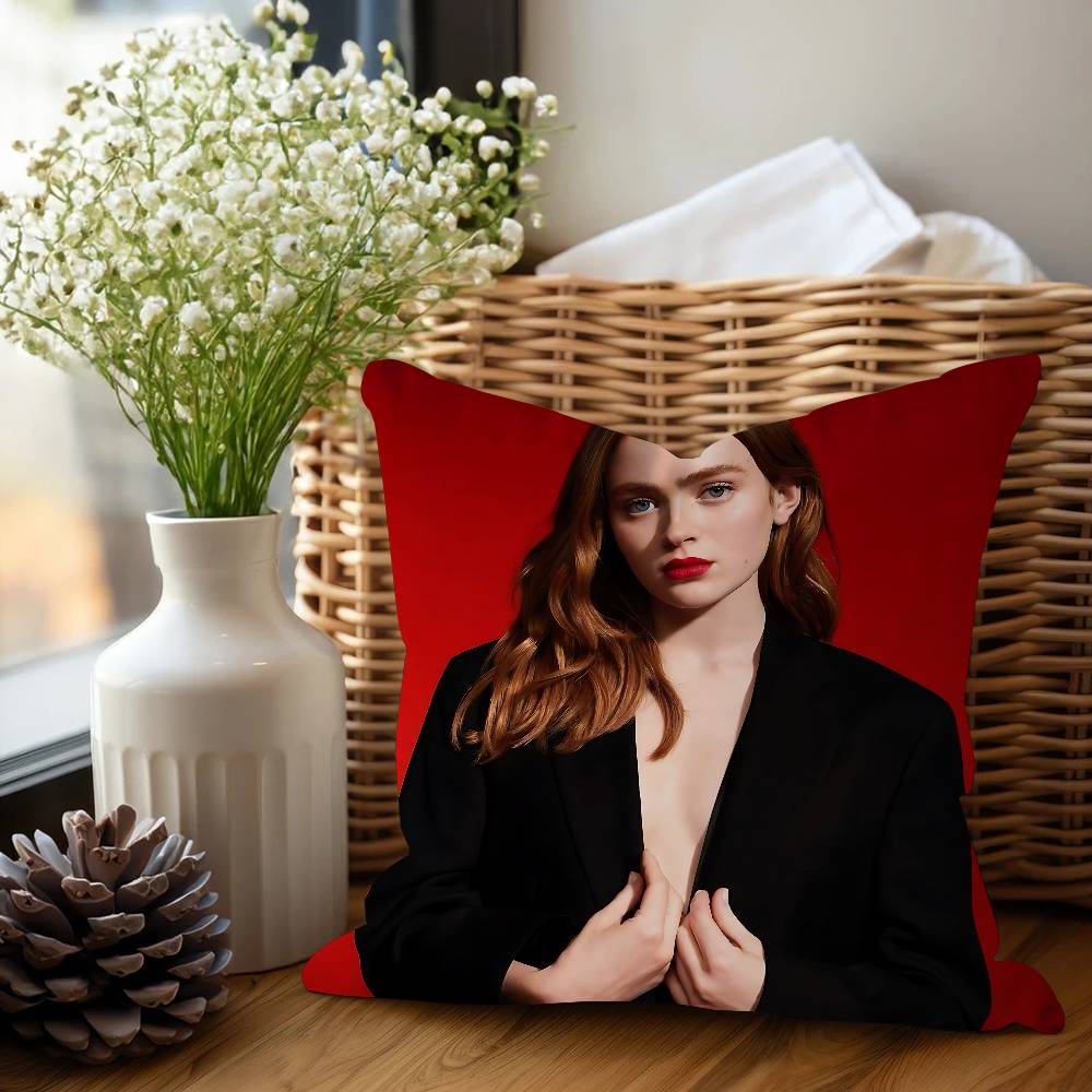 S-Sadie Sink Schauspieler Kissenbezug Toon Geschenk Kissenhülle Schlafzimmer Zuhause Sofa Stuhl Sitz Dekor Kissenhülle