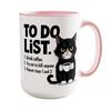 Cat To-Do List Coffee Mug Ceramic Tea Cup with Humorous Checklist