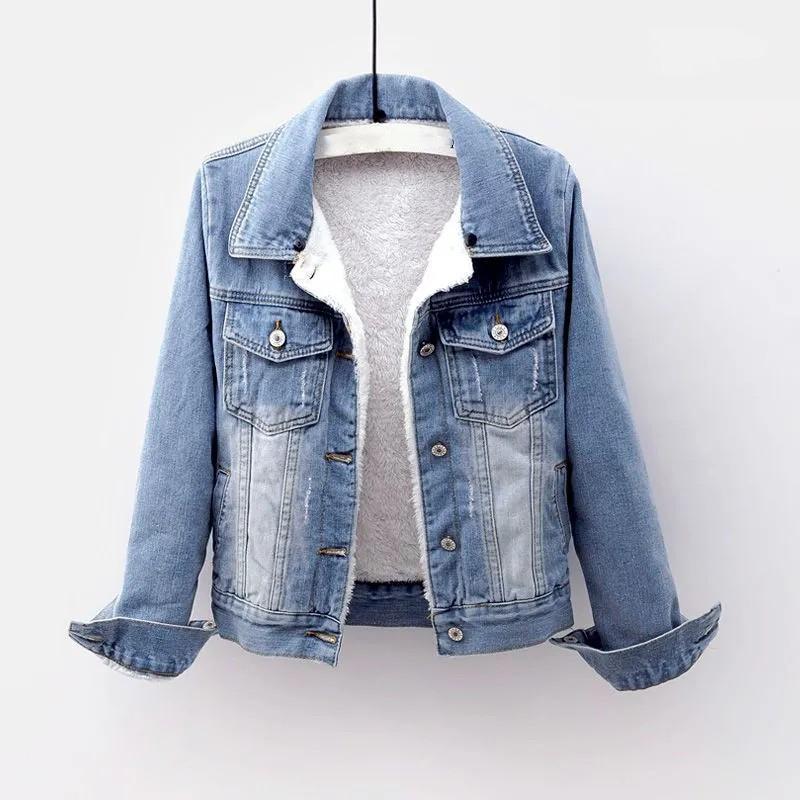 Cappotto in Denim con Cappuccio a Bottoni Singoli da Donna Capospalla Patchwork con Cappuccio Tasche Uniformi Streetwear Giacca Calda