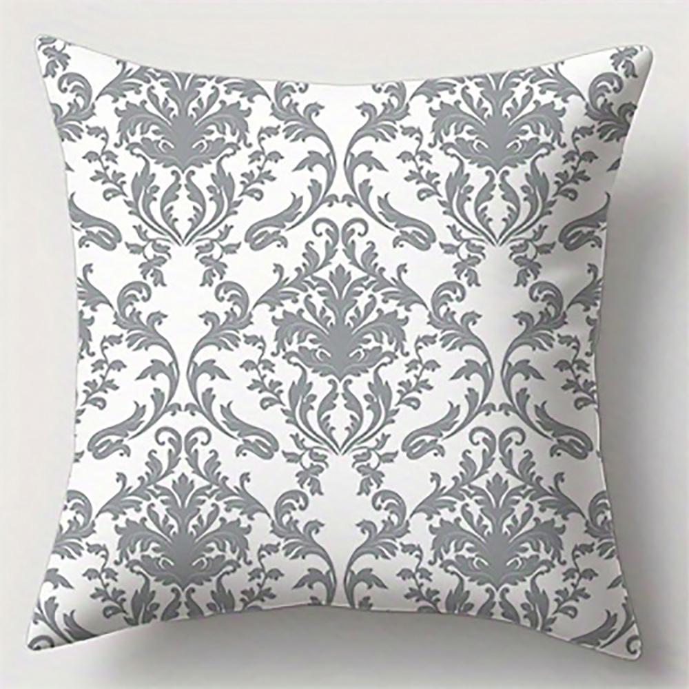 Gray Floral Pattern PillowcaseSuitable for Sofa Car Bedroom Decorative Cushion Cover Pillow Cover