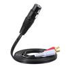 1.5m/ 5ft Stereo Audio Splitter Patch Y Cable Cord 1 XLR Female To 2 RCA Male Plug