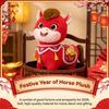 20cm Soft Stuffed Horse Plush Toy Cute Red New Year Decor Doll Gift For Friend Family