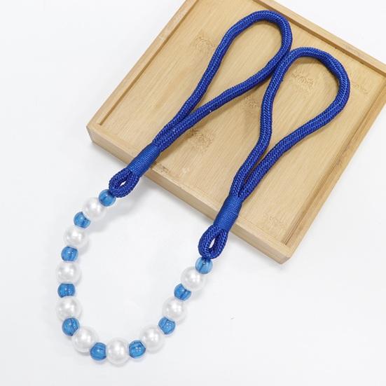 2Pcs Curtain Tiebacks with Pearls, Handmade Decorative Curtain Holdbacks Rope, Outdoor Farmhouse Tie Backs for Curtains, Curtain Holders for Drapes