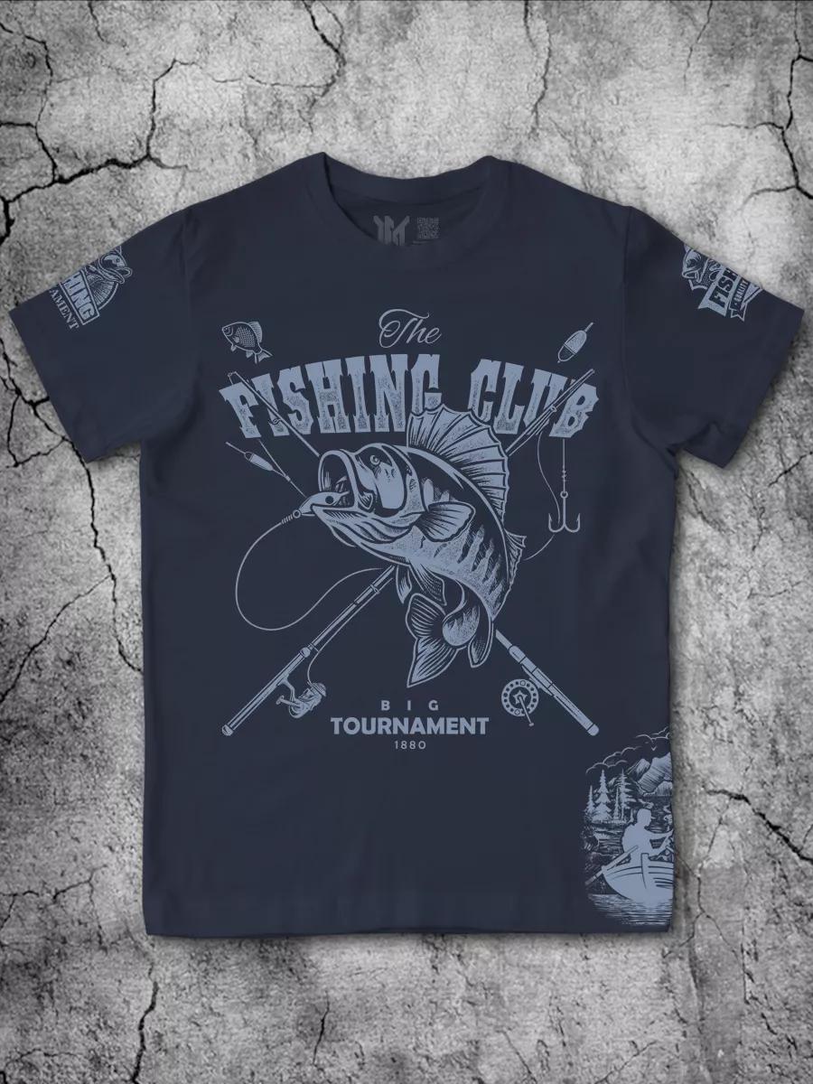 Fishing T-shirt with print is a cool gift for a fisherman S