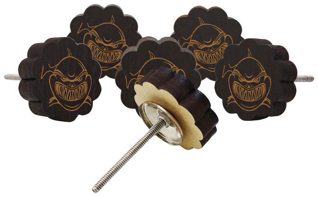 IBA Indianbeautifulart Braun Gravierte Knöpfe Holz Kleiderschrank Knöpfe Schrank Schubladengriff 10